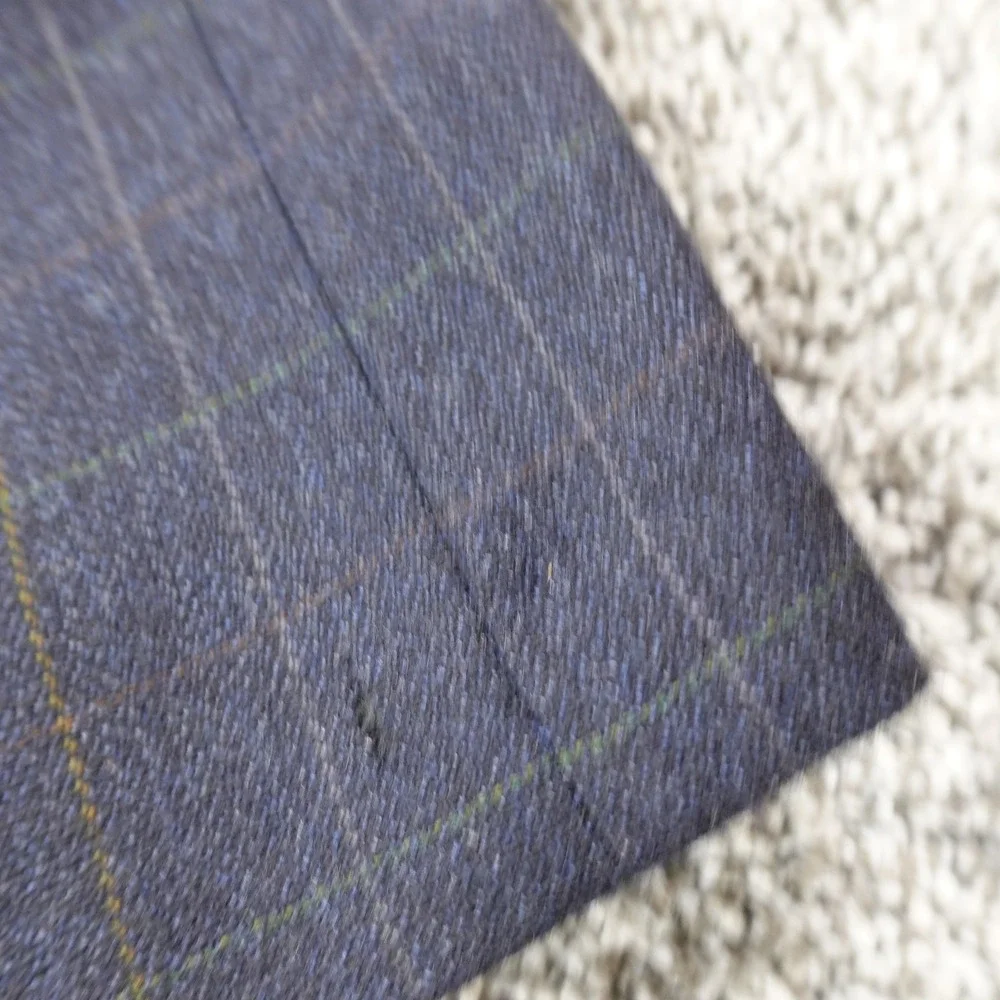 Burberry Blazer Mens 44R Blue Plaid Wool Cashmere Sport Coat Jacket Suit Top USA
